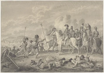 ウェリントン公爵は、1815 年にウォータールーの戦いでフランス軍から鹵獲したワシと共に 2 つの旗を受け取りました。