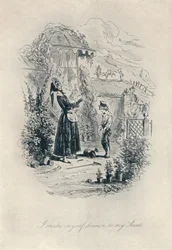 私は叔母に自分を知らせます。 David Copperfield、c1840-1880、1923年からのエッチング