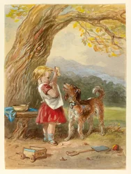 少女と犬