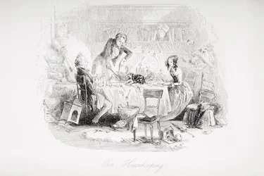 私たちの家事、チャールズ・ディケンズ（1812-70）による「David Copperfield」のイラスト、1850年に初公開