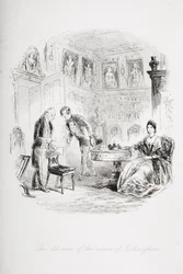 チャールズ・ディケンズ（1812-70）による「ブリークハウス」のイラストTulkinghornという名前の老人が1853年に出版した