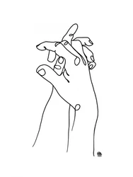 「Connected Hands」の線画