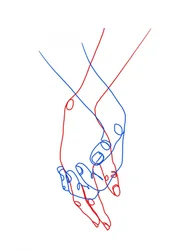 手をつなぐ 線画
