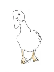 かわいいアヒルの子の線画