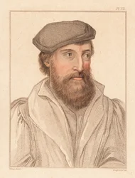 Portrait of an unknown man, court of King Henry VIII, c. 1532.,1812 (engraving)   1450981   ja       japanese Successfully Translated  Original: (Figures On Bridge In Rain) Translat: (Figures On Bridge In Rain) 1450463 ja japanese Successfully Translated O