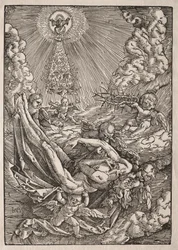天使が天国に運ばれたキリストc。 1515-1517。
