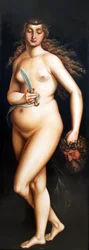 ドイツ語：Judith mit dem Haupt des Holofernes ホロフェルネスの首を持つユディト