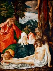 ""Lamentation sur la mort du christ"" (The Lamentation over Christ) Peinture de Hans Baldung, dit Grien (Baldung Grien)(1484-1545)