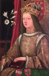 ポルトガルのエレノア女王（143437-67）フレデリック3世の妻（1415-93）（失われたオリジナルのコピー、1468（パネル））