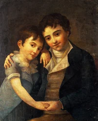 ヴォルフガング・アマデウス・モーツァルト（1756-1791）の息子、フランツ・クサヴァー・ヴォルフガング（1791-1844）とカール・トーマス（1784-1858）の肖像画、画家はハンス・ハンセン（1769-1828）。