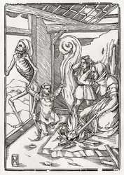 1843年にバーゼルで公開された「Der Todten Tanz」から子供のために死が訪れる