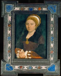 イギリス婦人の肖像、1540年以降（オーク材に描かれた絵）