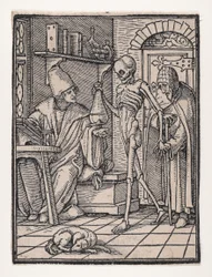死のダンスからの医者または医者、ca。 1526年、1538年に出版。