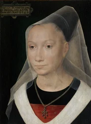 Detalhe do retrato de uma jovem mulher