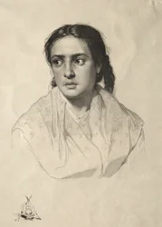 少女の頭、1870年。