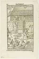 アグリコラ著『Vom Bergwerck XII Bücher』よりCCCLページ、16世紀の書籍からの木版画より43版