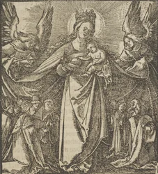 Hymmelwagen auff dem, wer wol leben..., 1517 の慈悲の聖母。
