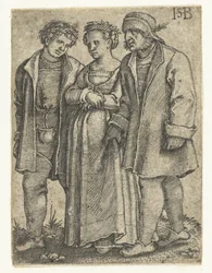 新郎新婦と新婦の父 農民の結婚式の行列（シリーズタイトル）