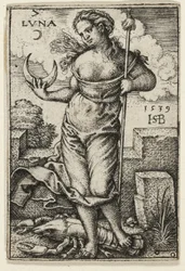 月、プレート 7 から The Seven Planets with the Zodiacs から