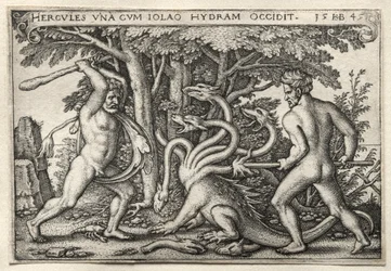 ヘラクレスの労働：ヘラクレスがレルネアンハイドラを殺す、1545年。