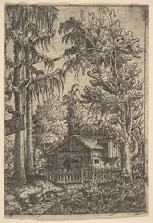 木のキャビン、1551年。