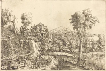 ぶどう畑のある風景、1559年。