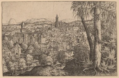 Enns の Steyr の眺め、1554 年。