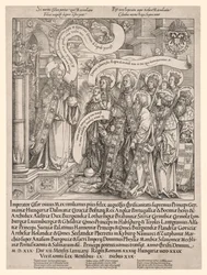 1519年、彼の守護聖人から全能者に贈られたマクシミリアン皇帝。