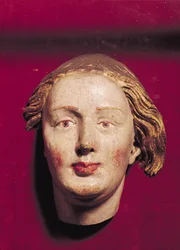 聖人の頭、c.1520（塗られた木）