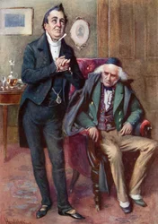 ペックスニフ氏とマーティン・チャズルウィット爺さん（カラーリトグラフ