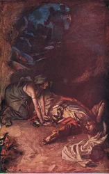 Saul and the witch、illustration from Pictures That Teach the Crown Series、1920