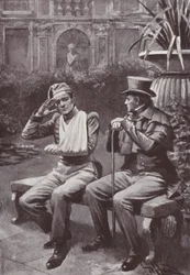 ウィリアム・メイクピース・サッカレー著「ヴァニティ・フェア」の挿絵（リトグラフ）。