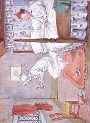 1920年代のスリッパー夫人スロッパーがベッドから飛び出した