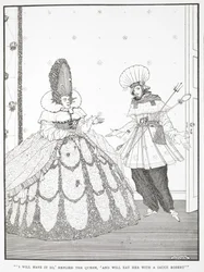 「女王は答えた。
森の眠れる森の美女」の挿絵。