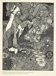 「大地は暗くなり、その姿は飛び交う影のように私のそばを通り過ぎた......。モレラ "の挿絵。