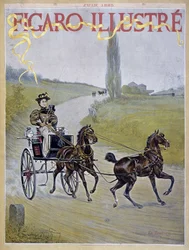 馬車を運転する女性 - "Figaro Illustrated "の牛。