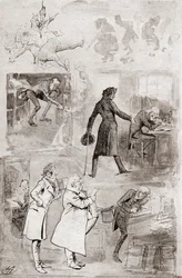 チャールズ・ディケンズのクリスマス・ブックスのクリスマス・キャロルのイラスト