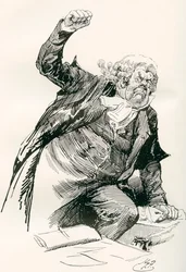 バズファズ軍曹。 1910 年に出版された The Testimonial Edition の Charles Dickens 小説 The Pickwick Papers の Harry Furniss によるイラスト。