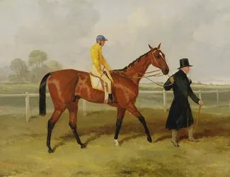サー・タットン・サイクス（1772-1863）ウィリアム・スコット・アップ、1846年に馬を率いる「サー・タットン・サイクス」