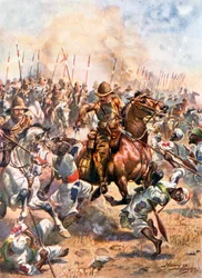 第二十一槍兵の突撃オムドゥルマンの戦い（カラーリトグラフ）