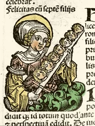 ローマで殉教した聖女フェリシテとその7人の子供の頭を描いたもの。