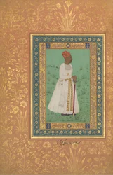 Jadun Rai Deccani の肖像、Shah Jahan Album の Folio、直訳: ca. 1622年、裏面：約。 1530-50