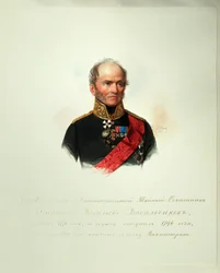 ドミトリ・ヴァシリエヴィッチ・ヴァシルチコフの肖像1778-1859帝国の馬の番人のアルバムから、1846-1849