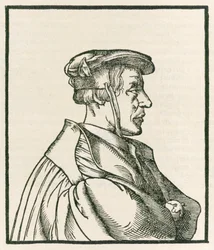 1533年に出版されたDe occulta philosophia libri tresからのハインリッヒコルネリウスアグリッパフォンネッテスハイム（1486-1535）タイトルページの彫刻。