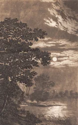 湖の上の月明かり