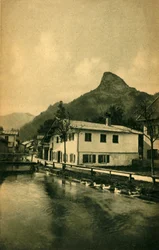 ドイツ、バイエルン州、オーバーアマガウのミルストリームc1922。