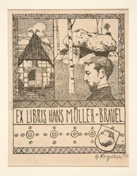 ブックプレート: Ex Libris Hans Mueller-Brauel