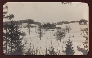 第一次世界大戦：「1914年から1916年にかけてのドイツ軍侵攻時のウクライナ。雪のある風景（モノクロ写真
