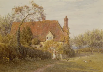 Hedges Farm、East End Farm、Pinner (鉛筆と水彩)