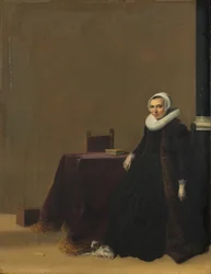 犬を持つ女性の肖像、c.1635